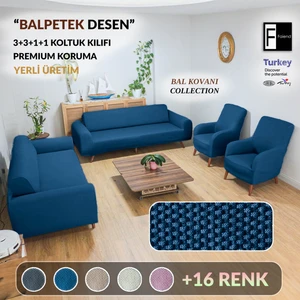 Petrol-mavi Koltuk Kılıfı lastikli balpetek kanepe Takımı Çekyat Örtüsü 3+3+1+1 Tam kaplama kılıf koltuk örtüsü