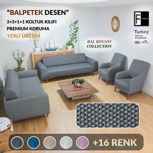Koyu-gri Koltuk Kılıfı lastikli balpetek kanepe Takımı Çekyat Örtüsü 3+3+1+1 Tam kaplama kılıf koltuk örtüsü