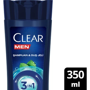 Men 3 in 1 Şampuan & Duş Jeli Ferahlatıcı Mentol Saç Yüz Vücut İçin 350 ml