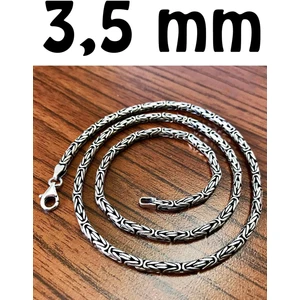 Takı Dükkanı Zincir Yuvarlak Kral Model Gümüş Erkek Kolye MSN18Y