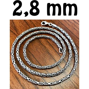 Takı Dükkanı Zincir Yuvarlak Kral Model Gümüş Erkek Kolye MSN18Y