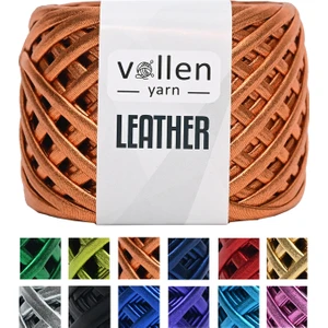 Vollen Yarn Premium Deri Ip Metalik Ip Çanta Ipi,parlak Penye İP.120 Gram