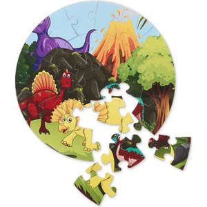 Ceo Design Dinozorlar Yaşamı Temalı Ahşap Puzzle 25 Parça 42CM Çapında