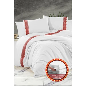 Evlen Home Collection Nirvana Dantel Güpürlü Nevresim Takımı %100 Pamuk Çift Kişilik (3 Parça)
