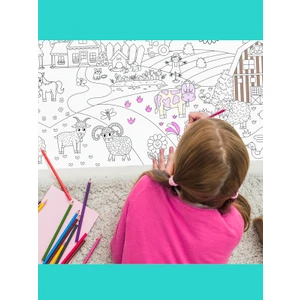 Ceo Design Çiftlik Hayvanları Temalı 2 Metre Dev Boyama Kağıdı Çocuk Anaokulu ve Kreşler Için Aktivite