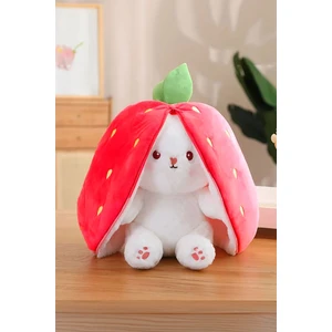 Deco Elit Peluş Çilek Tavşan Çantalı 50 cm Sevimli Çilek Tavşan Hediyelik