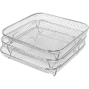 Üç Katmanlı Hava Fritöz Izgara Rafı Paslanmaz Çelik Airfryer Aracı (Yurt Dışından)