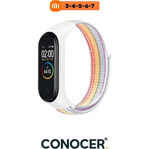 Xiaomi Mi Band 3/4/5/6/7 Uyumlu Hasır Dokuma Yüksek Kalite Kordon Kayış