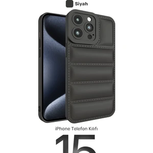 iPhone 15 Pro Max Uyumlu Airbag Puffer Modeli Darbeye Dayanıklı Silikon Şişme Kılıf