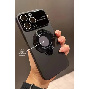 Apple iPhone 15 Magsafe Kapanan Standlı Logo Gözüken Kamera Çerçeveli Ince Tasarımlı Kılıf