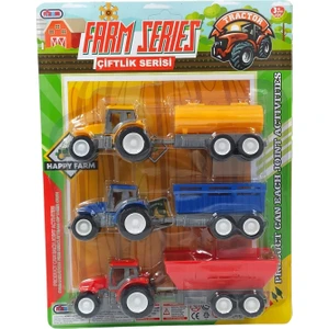 Oyuncak Tarım Araçları Seti ile Eğlenceli Çiftlik Hayatı Sürtmeli 3'lü Tarım Aracı