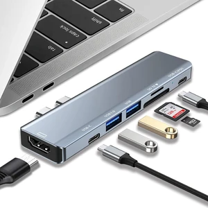 Macbook Pro MacBook Air Uyumlu 7in2 USB C Adapter With 4K Hdmı,usb 3.0,sd/tf Card Reader,usb C Port
