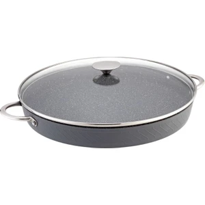 38 cm Cam Kapaklı Pro Plus Granit Balık - Fırın Tepsisi  Pro 1203