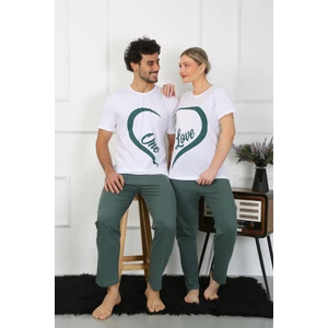 Kadın Pamuk Penye Sevgili Kombini Pijama Takımı Beyaz 50127 Tek Takım Fiyatıdır