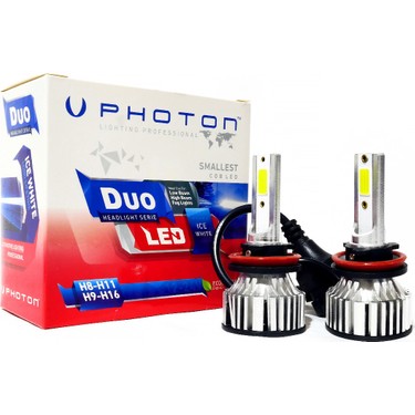 Phare LED Photon Duo Pour Voiture, 2 Pièces, Compatible H8/H9/H11/H16, 12-24V