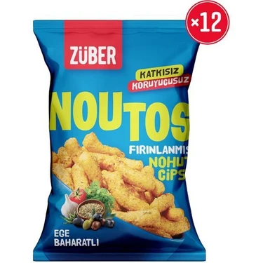 Züber Noutos Fırınlanmış Nohut Cipsi Ege Baharatlı 55g X 12