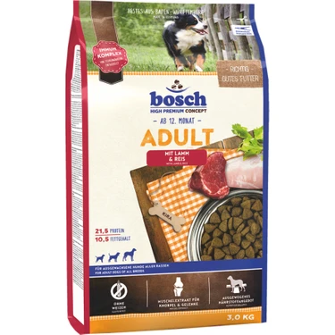 Bosch Adult Lamb & Rice Kuzu Pirinçli Yetişkin Köpek Maması 3