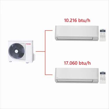 Toshiba 2M A+++ 10.000 +17.000 BTU/H Multi Split İnverter