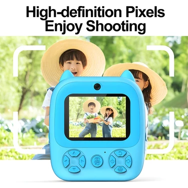 Megamus Çocuklar Için Anında Baskı 1080P Hd Mini Kamera Gamestoys Şarj