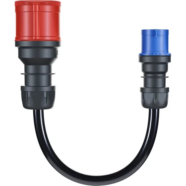 Ev Charger Elektrikli Araç Şarj Kablosu Trifaze 5X32 Kırmızı -Monofaze 3X32 Mavi Dönüştürücü -