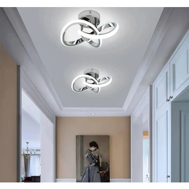 Burenze Modern Plafonyer Tavan LED Avize Krom