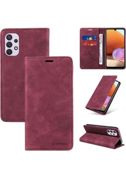 Samsung Galaxy A32 4g Pu Deri Koruyucu Manyetik Folio Cüzdan (Yurt Dışından)