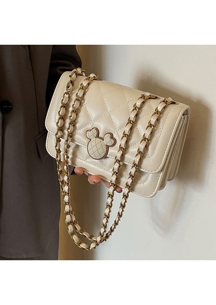 Çantalar Bayanlar 2024 Yeni Sonbahar ve Kış Modelleri Retro Yüzlerce Tek Omuz Crossbody Çanta Kıdemli Anlamda Elmas Zincir Küçük Kare Çanta (Yurt Dışından)
