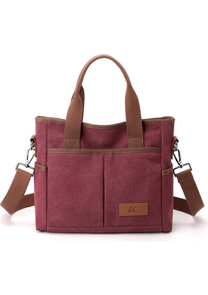 2024 Yeni Omuz Çantası Kadın Çantası Trendi Yüzlerce Basit Moda Kore Versiyonu Büyük Kapasiteli El Crossbody Kanvas Çanta (Yurt Dışından)