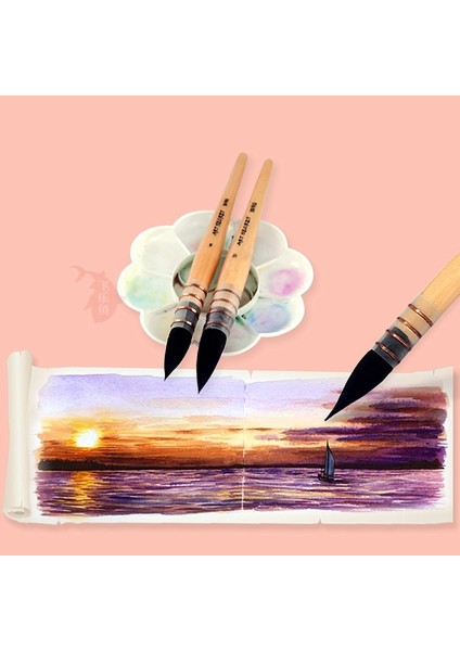 3 Numaralı Stil Ithal El Yapımı Sincap Saç Suluboya Boya Fırçaları Yuvarlak Fırça Kalem Sanat Boyama Seti, Guaj Washmop Sanat Malzemeleri (Yurt Dışından) indirimleri