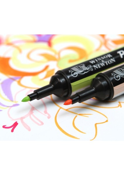 Turuncu Tarzı Winsor & Newton Promarker Çift Uçlu Grafik Marker Kalemler Profesyonel Tasarım Kalemler Kırmızı ve Orangetone (Yurt Dışından)