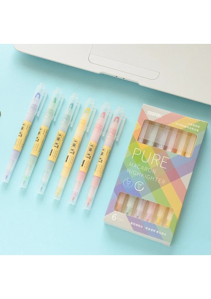 6 Adet-Floresan Tarzı 6 Colorsset Çift Kafa Benzersiz Pencere Ucu Pastel Renk Fosforlu Kalem Işaretleyici Okul Işaretleyici Kırtasiye Malzemeleri Için Yumuşak Renk (Yurt Dışından) fiyatları