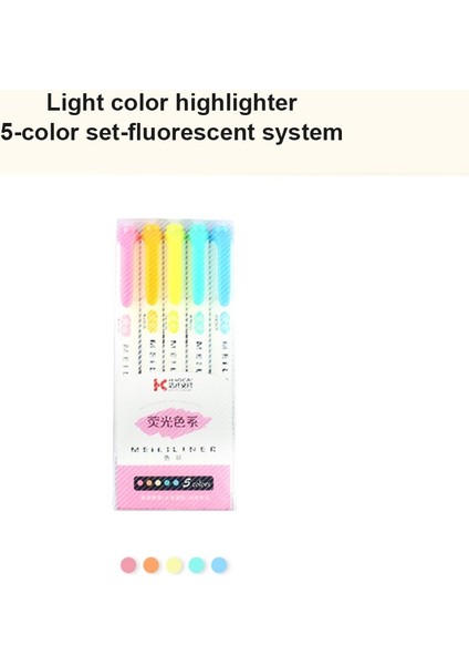 E-5pcs Tarzı Renkler Çift Kafa Fosforlu Kalem Mildliner Renkler Floresan Çizim Dergisi Sanat Işaretleyiciler Kalem Öğrenci Kırtasiye (Yurt Dışından)