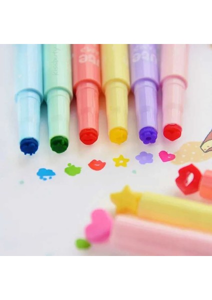 6 Renk Bir Stil Et Sevimli Şeker Renkli Fosforlu Kalemler Kalem Mürekkepleri Yaratıcı Işaretleyici Damga Floresan Peool Malzemeleri Ofis Kırtasiye (Yurt Dışından) modelleri