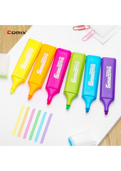 Sarı Stil Comix Yüksek Kapasiteli Fosforlu Kalem Işaretleyici Kalemler Sevimli Kawaii Kırtasiye Malzemesi Papelaria Yazma Öğrenci Ofis Okul Malzemeleri (Yurt Dışından) fiyatları