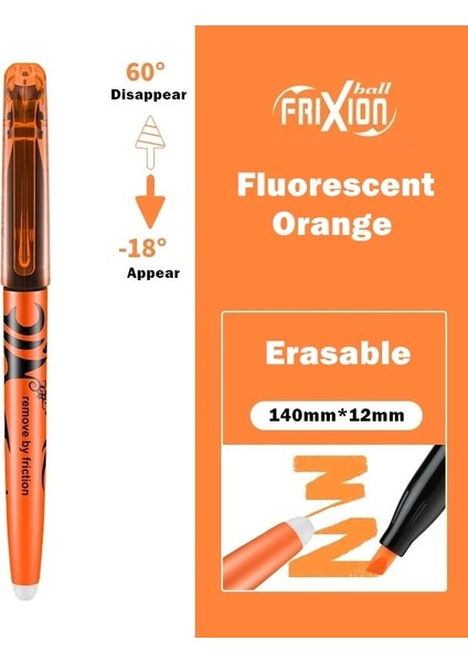 Floresan Turuncu Tarzı Lot Silinebilir Fosforlu Kalem Sıcak Kaybolan Sürtünme Floresan Pastel Doğa Renk Işaretleyici Astar Çizim Yazı F250 (Yurt Dışından) fiyatları