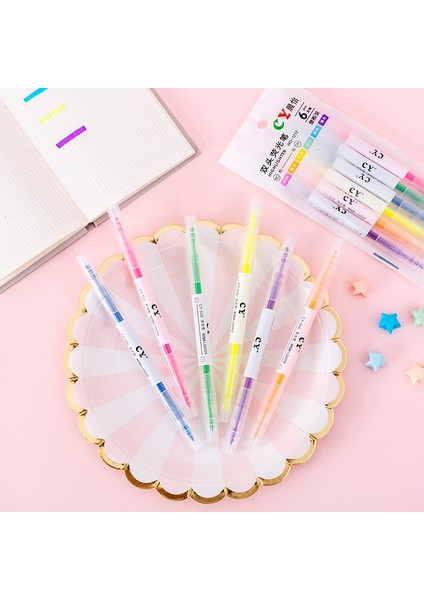 Ellen Brook Kore Çift Yazma Yaratıcılık 6 Renkli Sevimli Sanat Marker Graffiti Fosforlu Kalemler (Yurt Dışından) modelleri