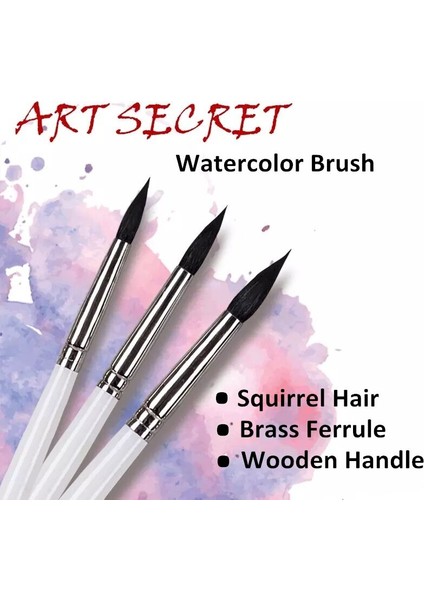 Size4 1pc Tarzı Artsecret Yüksek 25RQ Sincap Saç Ahşap Saplı Pirinç Yüksük Fırçalar Sanat Boyama Suluboya Çizim Için (Yurt Dışından) modelleri