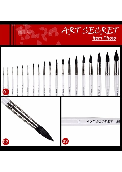 Size4 1pc Tarzı Artsecret Yüksek 25RQ Sincap Saç Ahşap Saplı Pirinç Yüksük Fırçalar Sanat Boyama Suluboya Çizim Için (Yurt Dışından) indirimleri