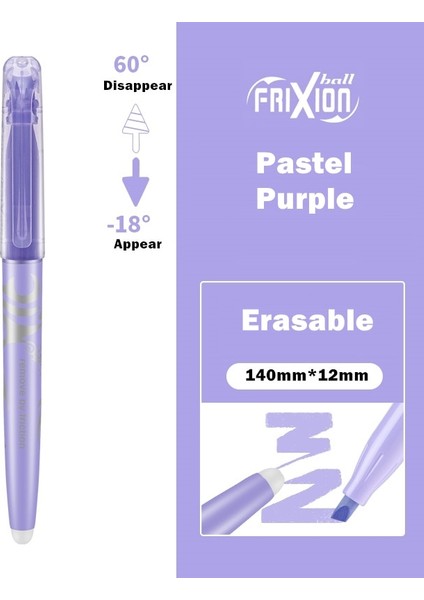 Pastel Mor Tarzı Lot Silinebilir Fosforlu Kalem Frixion Mürekkep Floresan Pastel Doğa Renk Marker Liner Çizim Yazı Okulu Için A6250 (Yurt Dışından)