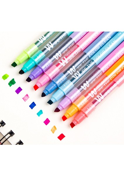 10 Renk Stili Et Çift Kafa Silinebilir Fosforlu Kalem Markerel Ucu Marker Floresan Okul Yazma Fosforlu Kalemler Renk Sevimli (Yurt Dışından) modelleri