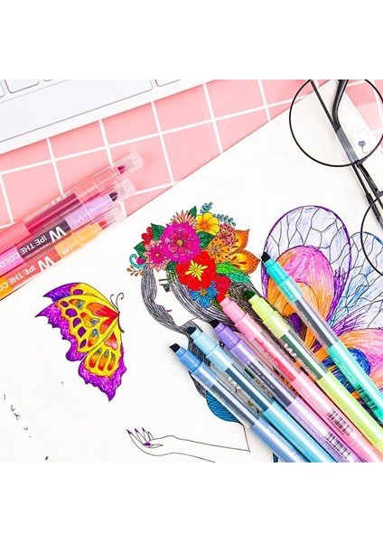 10 Renk Stili Et Çift Kafa Silinebilir Fosforlu Kalem Markerel Ucu Marker Floresan Okul Yazma Fosforlu Kalemler Renk Sevimli (Yurt Dışından) fırsatları