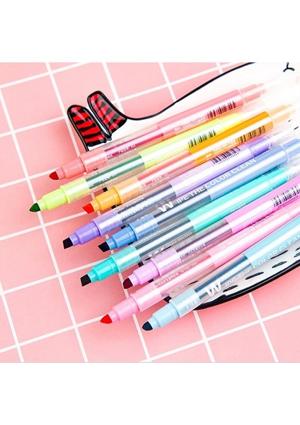 10 Renk Stili Et Çift Kafa Silinebilir Fosforlu Kalem Markerel Ucu Marker Floresan Okul Yazma Fosforlu Kalemler Renk Sevimli (Yurt Dışından) indirimleri
