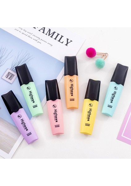 Pembe Stil 1 Adet Fosforlu Kalem Işaretleyiciler Acıbadem Kurabiyesi Renk Mini Renkli Pastel 6 Renk Tek Metin Odak Işaretleyici Kalemler Ofis Okul Malzemeleri Için (Yurt Dışından) indirimleri