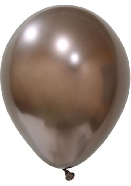 Krom Balon Parlak Parti Balonu Truffle Renk 12 Inc 5'li