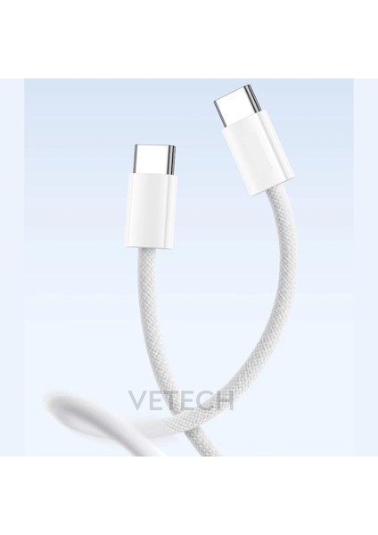 iPhone 15 Uyumlu Usb-C Şarj Kablosu Örgü Tipi Dokuma Type C Kablo (1mt)