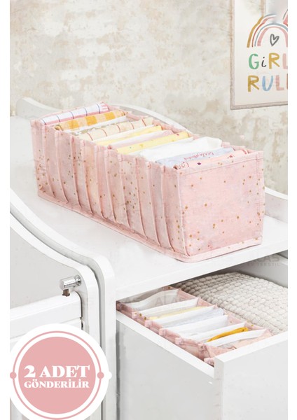 Bebek Akordiyon 8 Bölmeli Organizer Çekmece Düzenleyici Bebek Odası Düzenleyici