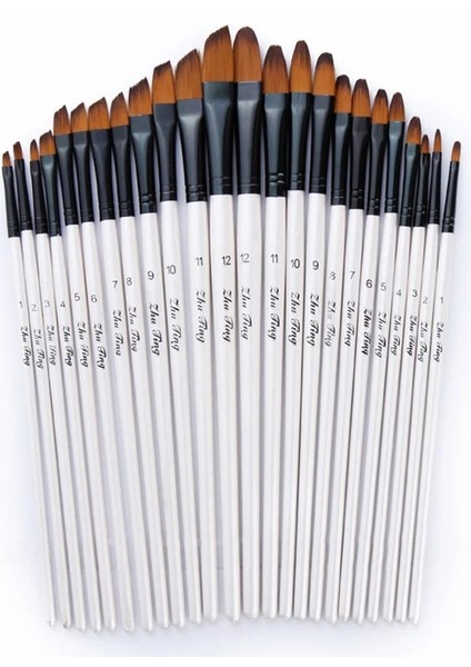 No.2 Tarzı Naylon Saç Ahşap Saplı Suluboya Boya Fırçası Kalem Seti Öğrenmek Için Diy Yağlı Akrilik Boyama Sanat Boya Fırçaları Malzemeleri (Yurt Dışından)