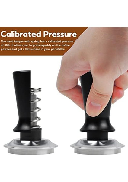 Espresso Sabotaj 51MM ve Espresso Karıştırıcı, Espresso Sabotaj, Kalibre Edilmiş Yaylı El Sabotaj Paslanmaz Çelik Taban (Yurt Dışından)