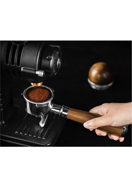 54MM Espresso Portafiltre, Çift Çıkışlı Kahve Portafiltresi, Paslanmaz Çelik Portafiltreler ve Ceviz Saplı (Yurt Dışından)