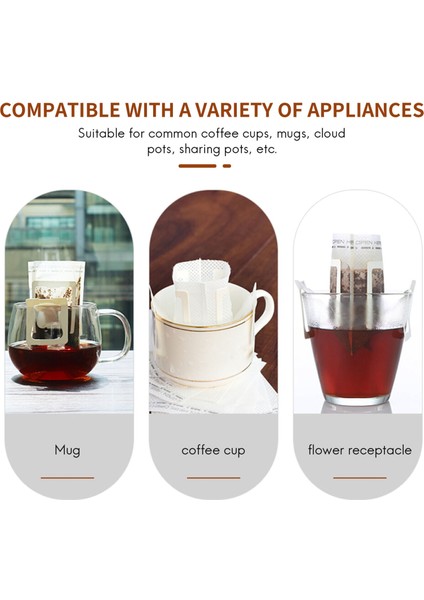 100 Takım Kombinasyonu Kahve Filtre Torbaları ve Kraft Kağıt Kahve Torbası, Taşınabilir Ofis Seyahat Damla Kahve Filtreleri Aletler Set (Yurt Dışından) fırsatları